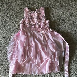 Pink Floral Ruffle Dress NWOT